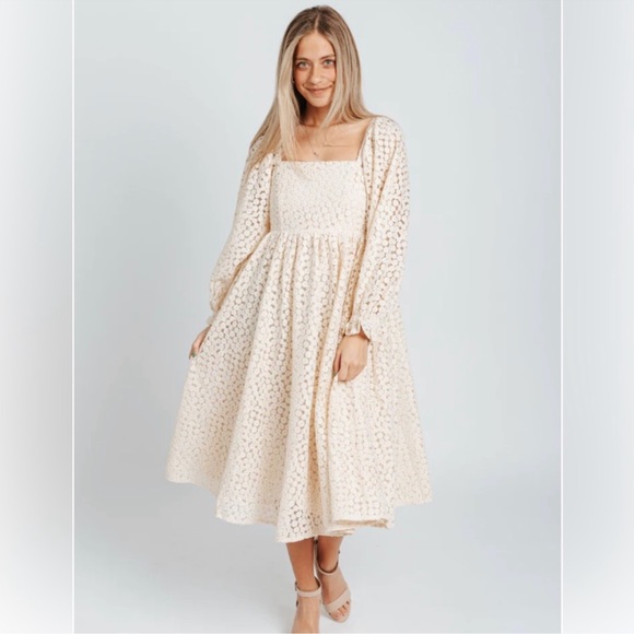 Storia Babydoll Dress Cream & Gold - Picture 2 of 3